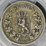 1902 PCGS VF 30 Norway 2 Kroner Oscar II Scarce Silver Coin (26010701C)