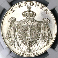 1906 NGC MS 65 Norway 2 Kroner Independence Gem Mint State Coin (23073101C)