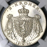 1906 NGC MS 65 Norway 2 Kroner Independence Gem Mint State Coin (23073101C)
