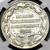 1906 NGC MS 65 Norway 2 Kroner Independence Gem Mint State Coin (23073101C)