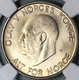 1965 NGC MS 66 Norway 5 kroner Key Date Olav V Coin POP 3/1 (24082304C)