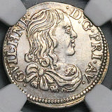 1661 NGC UNC Orange 1/12 Ecu William III France State Silver Coin (26071801C)