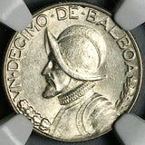 1932 NGC MS 64 Panama 1/10 Balboa 90% Scarce Silver Coin (25112202C)