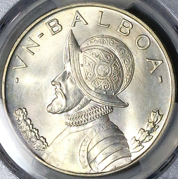 1947 PCGS MS 65 Panama 1 Balboa Gem Silver Dollar Coin (24042403C)