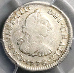 1776 PCGS VF 25 Peru 1/2 Real Charles III Colonial Spain Revolution Silver Coin (25082802C)