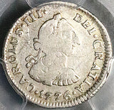 1776 PCGS VF 25 Peru 1/2 Real Charles III Colonial Spain Revolution Silver Coin (25082802C)