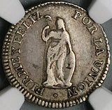 1830/28 NGC XF 40 Peru Cuzco 1/2 Real Standing Liberty Silver Coin POP 1/0 (23092502C)