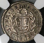 1830/28 NGC XF 40 Peru Cuzco 1/2 Real Standing Liberty Silver Coin POP 1/0 (23092502C)
