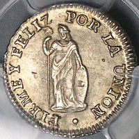 1833 PCGS MS 63 Peru Cuzco 1/2 Real Standing Liberty Coin POP 1/0 (23120301D)