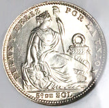 1916 NGC MS 66 Peru 1/5 Sol Seated Liberty Silver Coin (25042603C)