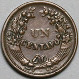 1918-R Peru Un 1 Centavo XF Radiant Sun Coin (24100102R)