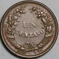 1920-R Peru Un 1 Centavo XF Radiant Sun Coin (24101202R)