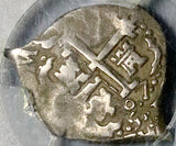 1697 PCGS VF 30 Bolivia Cob 1 Real Potosi Spain Charles II Colonial Coin POP 1/0 (26091901C)