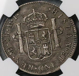 1780 NGC F 15 Peru 2 Reales Charles III Lima Pillars Colonial Silver Coin (26041503C)