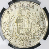 1836-B NGC AU Peru Cuzco 4 Reales Standing Liberty Scarce Silver Coin (26042803C)