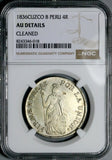 1836-B NGC AU Peru Cuzco 4 Reales Standing Liberty Scarce Silver Coin (26042803C)