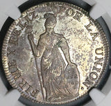 1836-B NGC UNC Peru Cuzco 4 Reales Standing Liberty Scarce Silver Coin  (25110701C)
