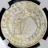1838 Areq NGC XF South Peru 4 Reales Scarce Arequipa Mint Sun Face Silver Coin (26042804C)