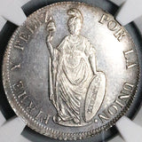 1850 NGC MS 64 Peru Lima 4 Reales Standing Liberty Coin POP 2/1 (24012701C)