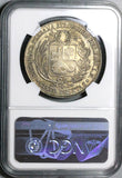 1882 NGC AU 55 Peru 5 Pesetas Ayacucho Mint Scarce Chile Occupation Silver Coin (23040902D)
