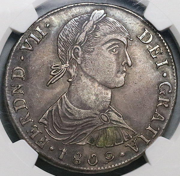 1809 NGC XF 45 Peru 8 Reales Imaginary Small Bust Ferdinand VII Silver Coin (25061002C)