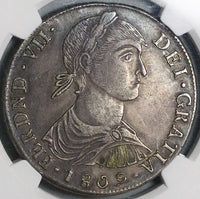 1809 NGC XF 45 Peru 8 Reales Imaginary Small Bust Ferdinand VII Silver Coin (25061002C)
