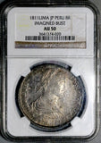 1811 NGC AU 50 Peru 8 Reales Imaginary Bust Ferdinand VII Silver Coin (26061001C)