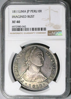 1811 NGC XF 40 Peru 8 Reales Imaginary Large Bust Ferdinand VII Coin (25032503C)