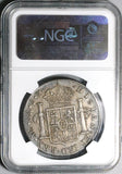 1816 NGC AU 50 Peru 8 Reales Ferdinand VII Lima Pillars Silver Coin (24122201C)