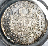 1829 PCGS MS 61 Peru 8 Reales Lima Standing Liberty Silver Coin POP 1/1 (21063001D)