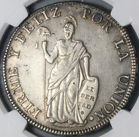1833 NGC AU Peru 8 Reales Cuzco-BoAr Rare Standing Liberty Silver Coin (24052102C)