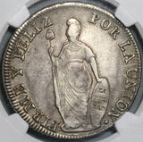 1837 NGC XF 45 North Peru 8 Reales Lima Mint Silver Coin (23071602D)