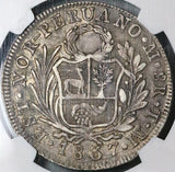 1837 NGC XF 45 North Peru 8 Reales Lima Mint Silver Coin (23071602D)