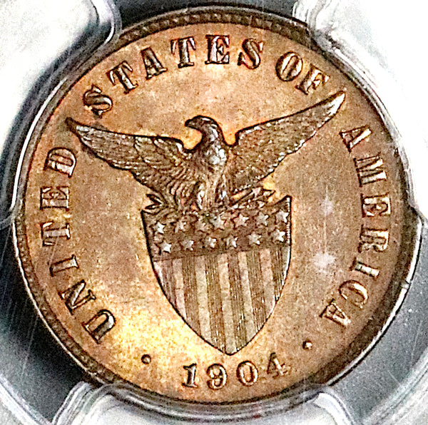 1904 PCGS MS 63 RB Philippines 1/2 Centavo USA Administration Coin (24091901C)