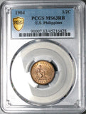 1904 PCGS MS 63 RB Philippines 1/2 Centavo USA Administration Coin (24091901C)