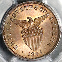 1904 PCGS MS 64 RB Philippines 1/2 Centavo USA Administration Coin (24091902C)