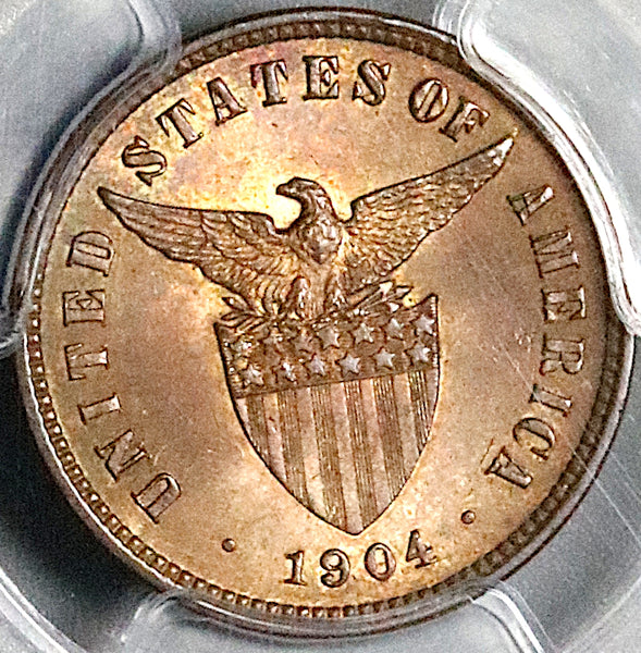 1904 PCGS MS 64 RB Philippines 1/2 Centavo USA Administration Coin (24091902C)