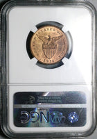 1911-S NGC MS 64 RB Philippines 1 Centavo San Francisco Mint State Coin (25061502C)
