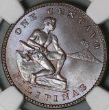 1911-S NGC MS 65 BN Philippines 1 Centavo San Francisco Gem Mint Stste Coin (26040702C)