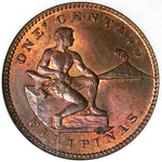 1922 NGC MS 63 RB Philippines 1 Centavo Manila Mint Vintage Holder Coin (25042602C)