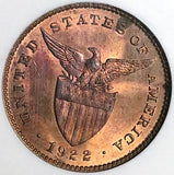 1922 NGC MS 63 RB Philippines 1 Centavo Manila Mint Vintage Holder Coin (25042602C)