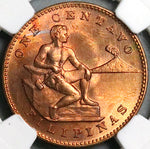 1944-S NGC MS 65 RB Philippines 1 Centavo Mint State USA Coin (24072301C)