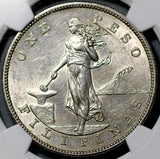 1903-S NGC AU 58 Philippines Peso Silver USA San Francisco Mint Coin (26072302C)