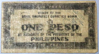 1943 Philippines 1 Peso Bohol Emergency WWII Note (23053002R)