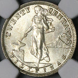 1941-M NGC MS 64 Philippines 20 Centavos Silver Coin (23100803C)