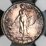 1945-D NGC MS 64 Philippines 20 Centavos WWII USA Silver Coin (24031704C)