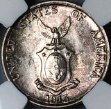 1945-D NGC MS 64 Philippines 20 Centavos WWII USA Silver Coin (24031704C)