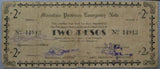 1940s Philippines 2 Pesos Mountain Province Emergency WWII Note (23052703R)