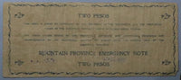 1940s Philippines 2 Pesos Mountain Province Emergency WWII Note (23052703R)