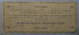 1940s Philippines 2 Pesos Mountain Province Emergency WWII Note (23052703R)